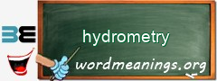 WordMeaning blackboard for hydrometry